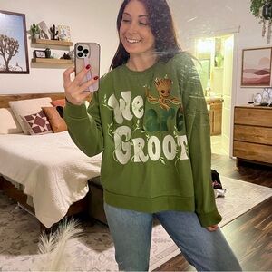 “We are Groot” olive green sweatshirt